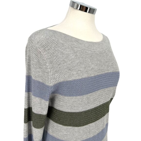 Market & Spruce Striped Boatneck Sweater Gray Lavender Olive Green Size 3X NWT - Picture 5 of 11